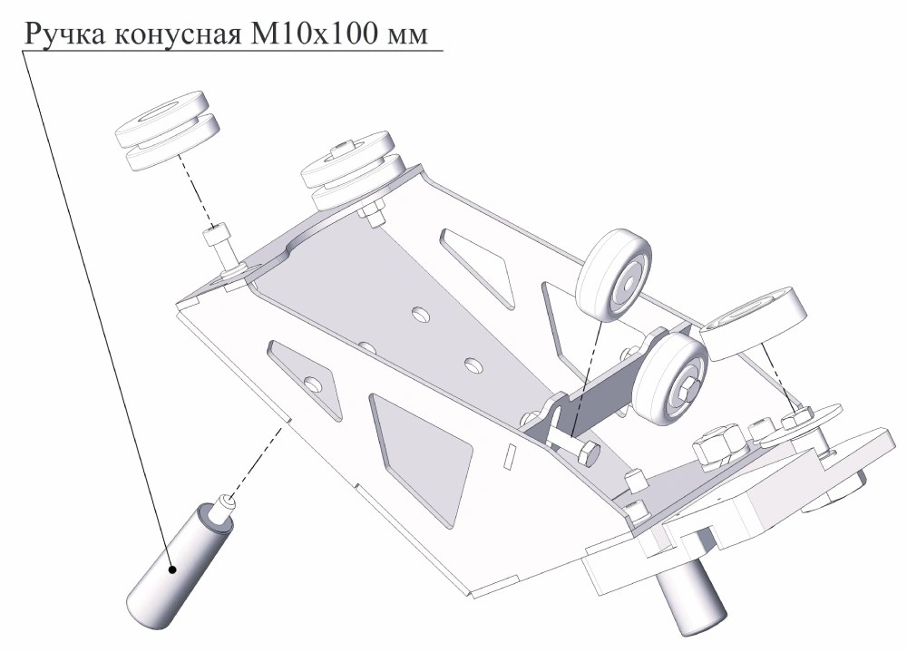 Ручка конусная М10х100 мм (4 шт) для промышленного оборудования с наружной резьбой
